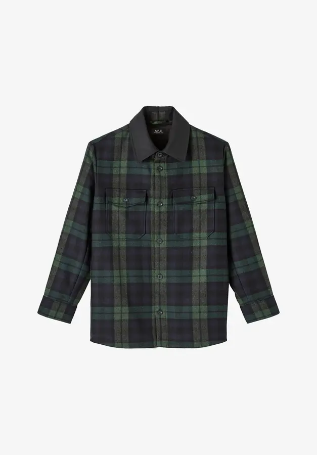 Oversized Hemdjacke Mathis blau/grün