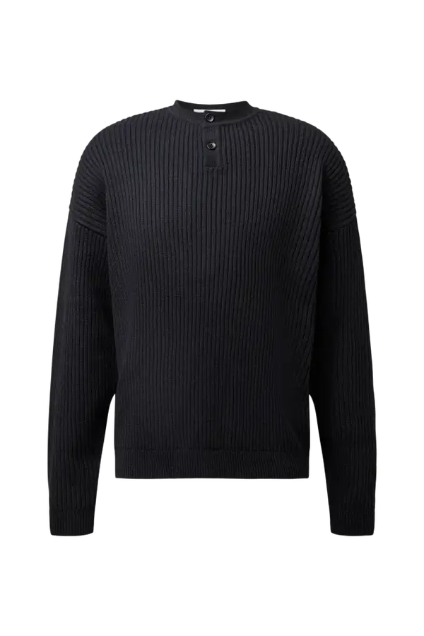 Henley Pullover Yoonis schwarz