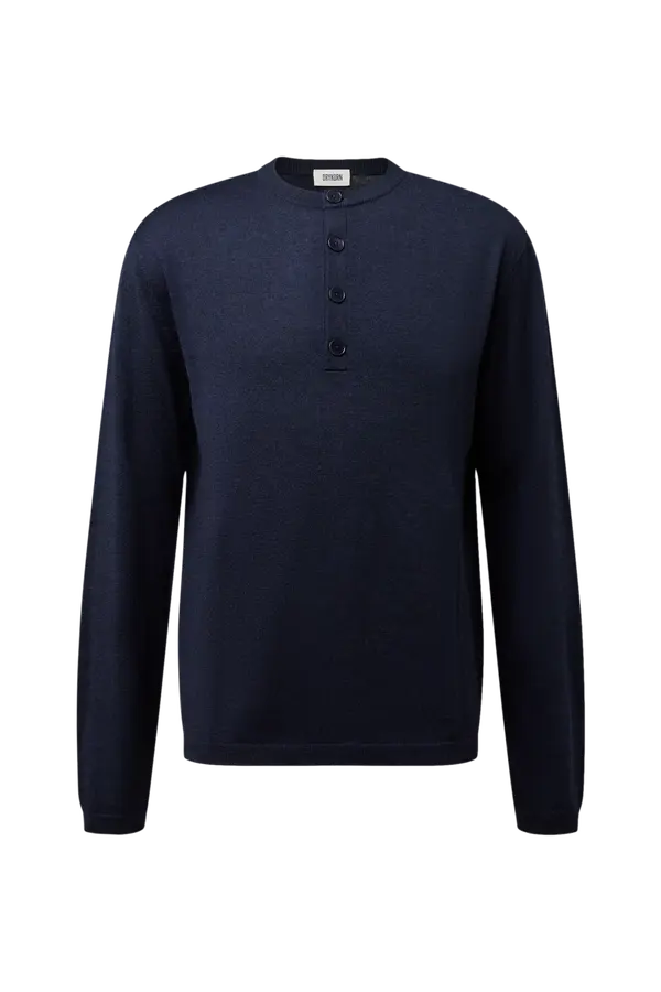 Henley Pullover Freeko_Ls blau