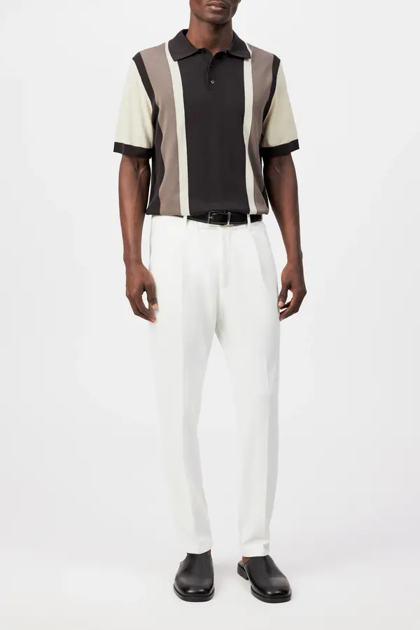 Strickpolo Tamian braun Streifenmuster_01