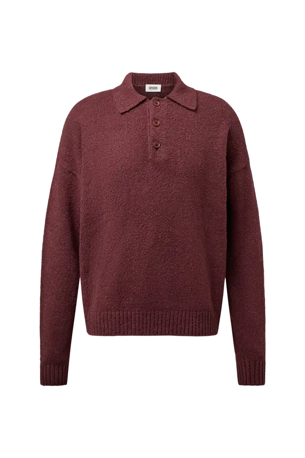 Strick Poloshirt Bekket burgundy