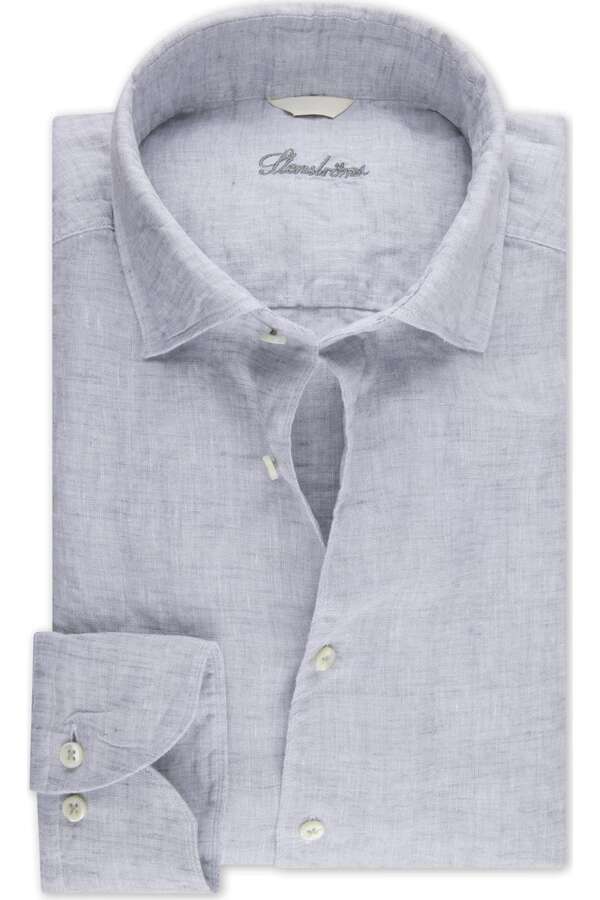 Leinenhemd Slimline grau