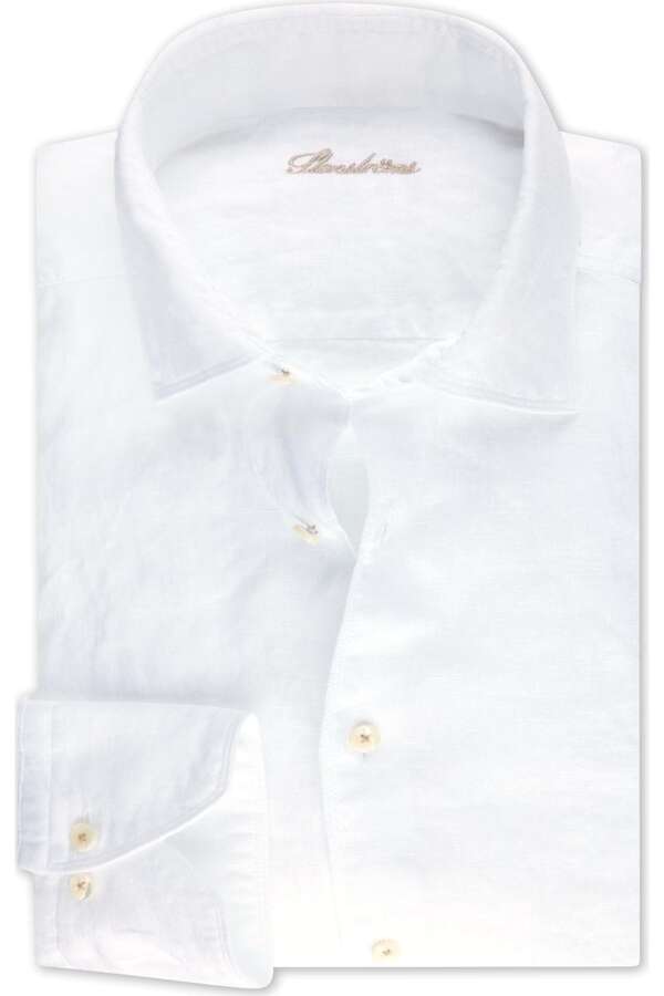 Leinenhemd Slimline weiß