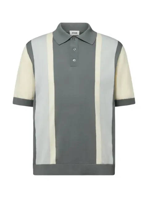 Strickpolo Tamian grün Streifenmuster