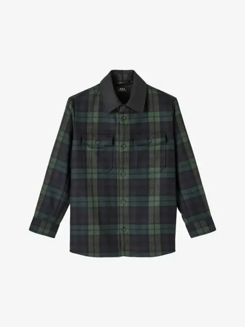 Oversized Hemdjacke Mathis blau/grün