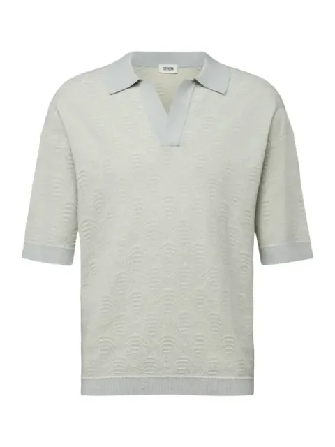 Strickpolo Laurenzzo Jacquardmuster grün