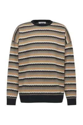 Pullover Neelio Jacquard-Muster schwarz