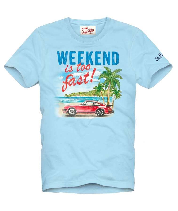 T-Shirt Weekend is too fast! hellblau