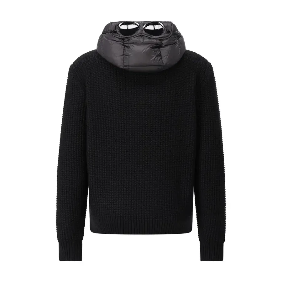 Steppjacke mit Strickeinsätzen schwarz_01