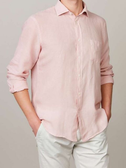 Leinen Hemd rosa